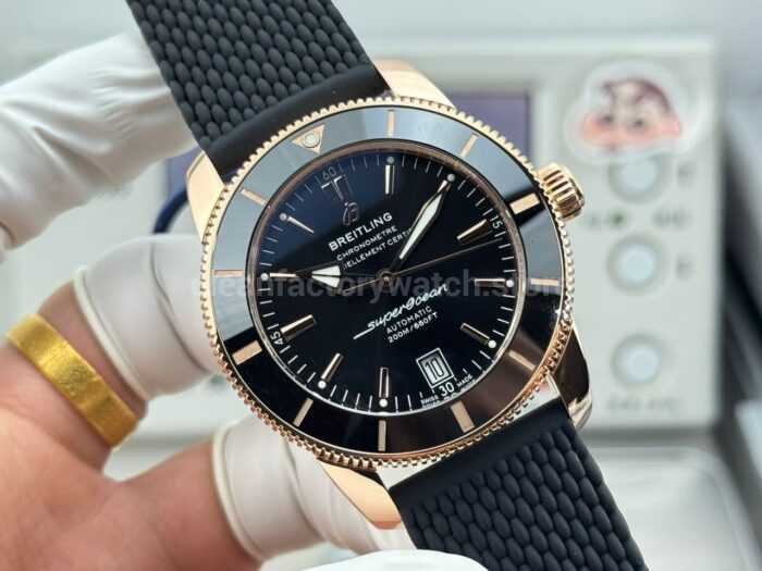 GF Factory Breitling Superocean Heritage B20 RB2010121B1S1 42mm Rose Gold Rubber Strap Black Dial - Image 4