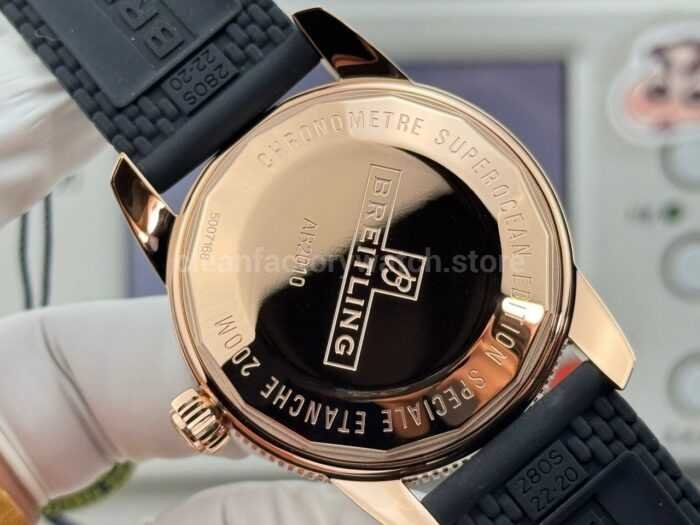 GF Factory Breitling Superocean Heritage B20 RB2010121B1S1 42mm Rose Gold Rubber Strap Black Dial - Image 7