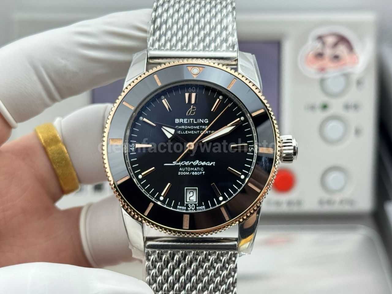 GF Factory Breitling Superocean Heritage B20 UB2010121B1A1 42mm Gold/Steel Black Dial