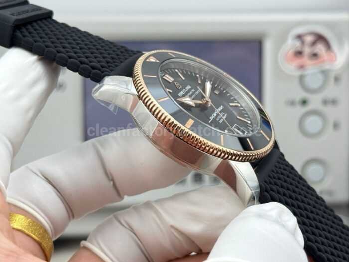 GF Factory Breitling Superocean Heritage B20 UB2010121B1A1 42mm Rubber Strap Gold/Steel Black Dial - Image 6