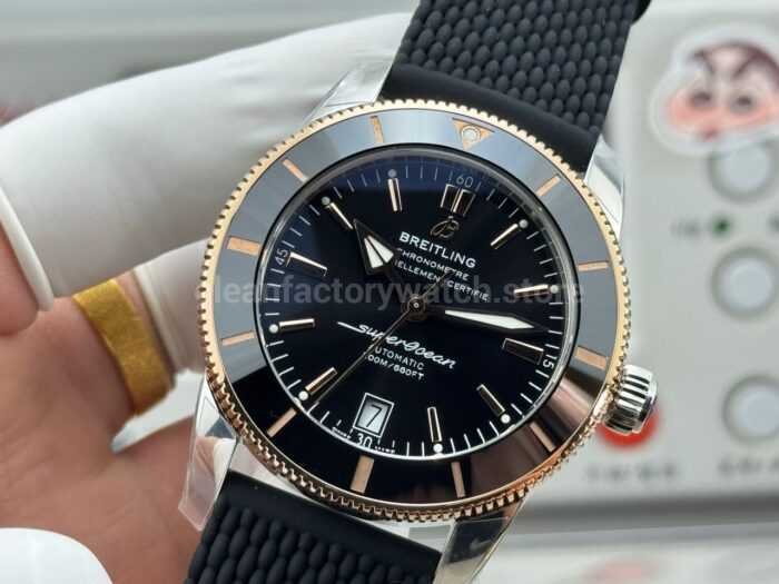 GF Factory Breitling Superocean Heritage B20 UB2010121B1A1 42mm Rubber Strap Gold/Steel Black Dial - Image 3