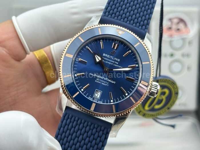 GF Factory Breitling Superocean Heritage B20 UB2010161C1A1 42mm Rubber Strap Gold/Steel Blue Dial - Image 5