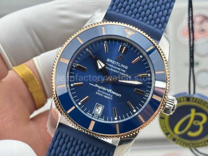 GF Factory Breitling Superocean Heritage B20 UB2010161C1A1 42mm Rubber Strap Gold/Steel Blue Dial - Image 3