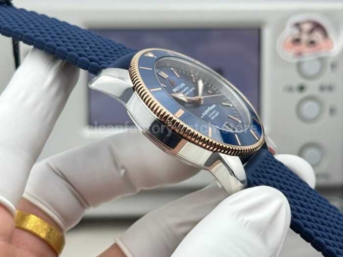 GF Factory Breitling Superocean Heritage B20 UB2010161C1A1 42mm Rubber Strap Gold/Steel Blue Dial - Image 6