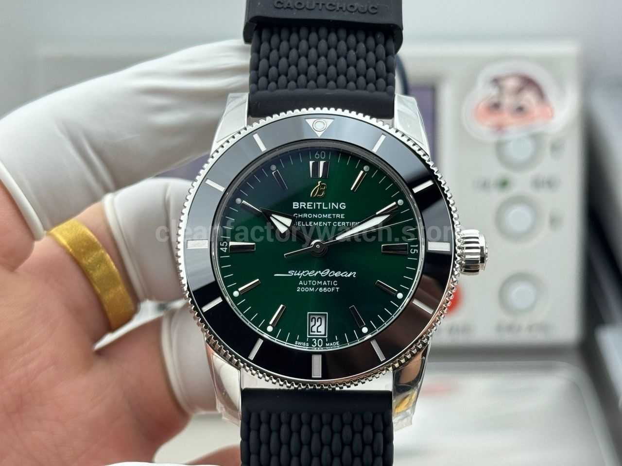 GF Factory Breitling Superocean Heritage B31 AB3111361L1A1 42mm Steel Rubber Strap Green Dial