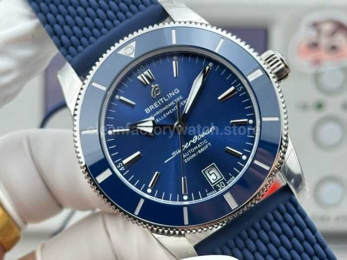 GF Factory Breitling Superocean Heritage ll AB2010 42mm Steel Rubber Strap Blue Dial - Image 2