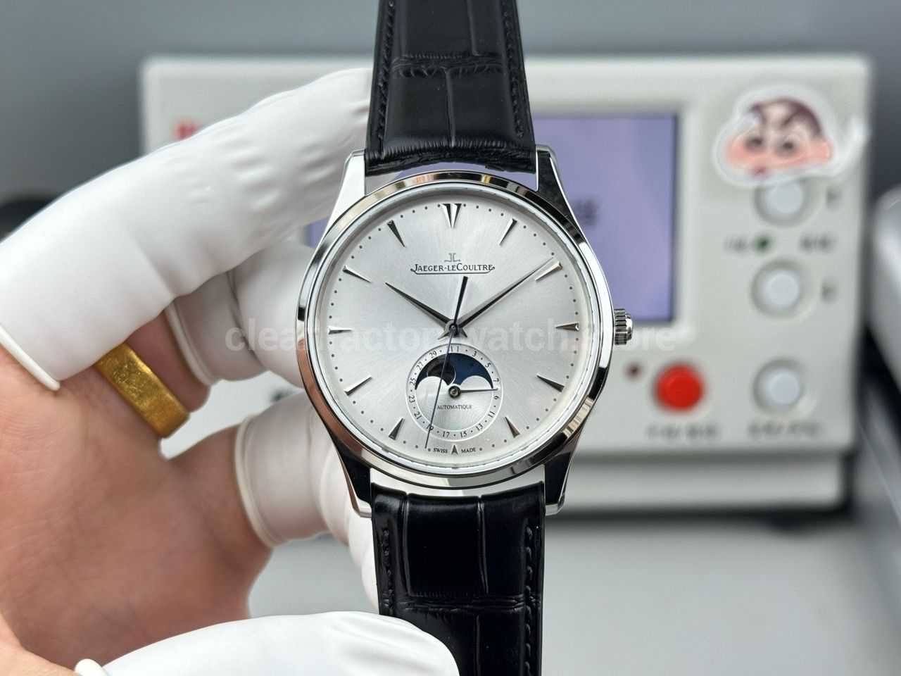 GF Factory Jaeger-LeCoultre Master Ultra Thin Moon Q1258420 39mm Steel Leather Strap Silver Dial
