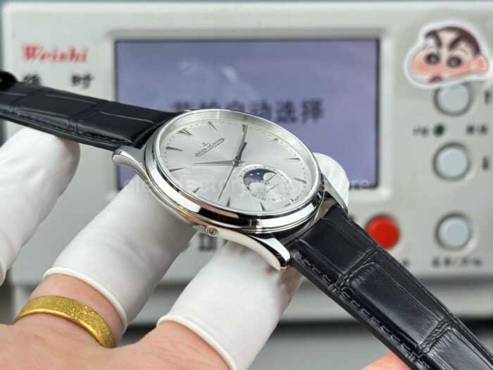 GF Factory Jaeger-LeCoultre Master Ultra Thin Moon Q1258420 39mm Steel Leather Strap Silver Dial - Image 6