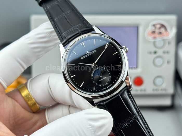 GF Factory Jaeger-LeCoultre Master Ultra Thin Moon Q1368470 39mm Steel Leather Strap Black Dial - Image 4