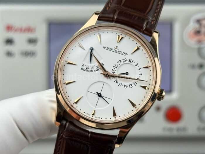 GF Factory Jaeger-LeCoultre Master Ultra Thin Réserve de Marche Q1372520 39mm Rose Gold Leather Strap Silver Dial - Image 3