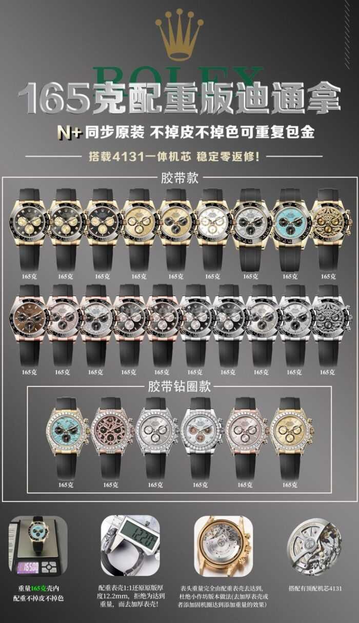 N+ Factory Counterweight Rolex Daytona Eye of the Tiger 116589TBR 40mm White Gold Oysterflex Diamond Bezel Diamond Grey Dial - Image 11