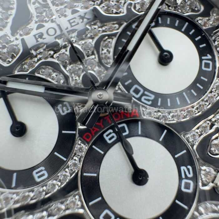 N+ Factory Counterweight Rolex Daytona Eye of the Tiger 116589TBR 40mm White Gold Oysterflex Diamond Bezel Diamond Grey Dial - Image 4