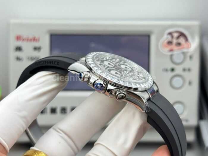 N+ Factory Counterweight Rolex Daytona Eye of the Tiger 116589TBR 40mm White Gold Oysterflex Diamond Bezel Diamond Grey Dial - Image 5