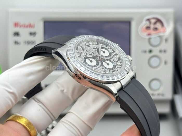 N+ Factory Counterweight Rolex Daytona Eye of the Tiger 116589TBR 40mm White Gold Oysterflex Diamond Bezel Diamond Grey Dial - Image 6