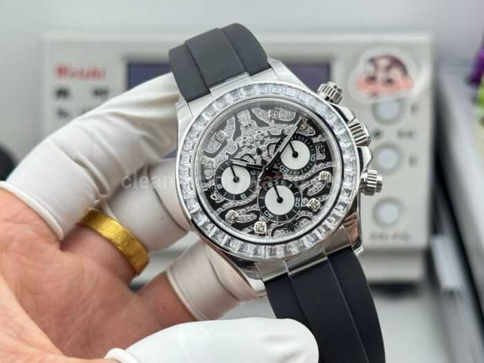 N+ Factory Counterweight Rolex Daytona Eye of the Tiger 116589TBR 40mm White Gold Oysterflex Diamond Bezel Diamond Grey Dial - Image 2