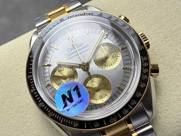 N1 Factory Omega Speedmaster Professional Moonwatch 310.20.42.50.02.001 Yellow Gold Silver Dial - Image 2