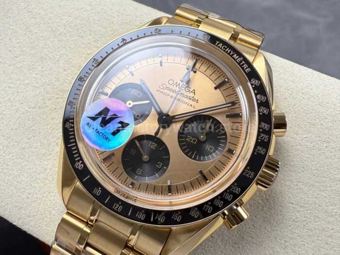 N1 Factory Omega Speedmaster Professional Moonwatch 310.62.42.50.99.001 Yellow Gold Gold Dial - Image 3