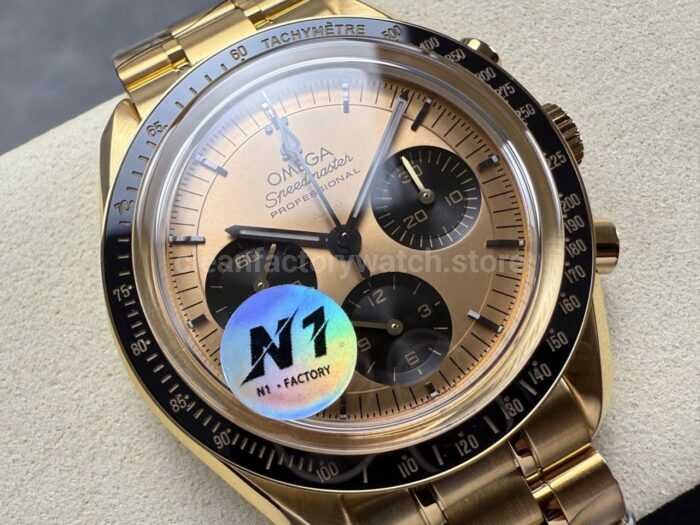 N1 Factory Omega Speedmaster Professional Moonwatch 310.62.42.50.99.001 Yellow Gold Gold Dial - Image 2