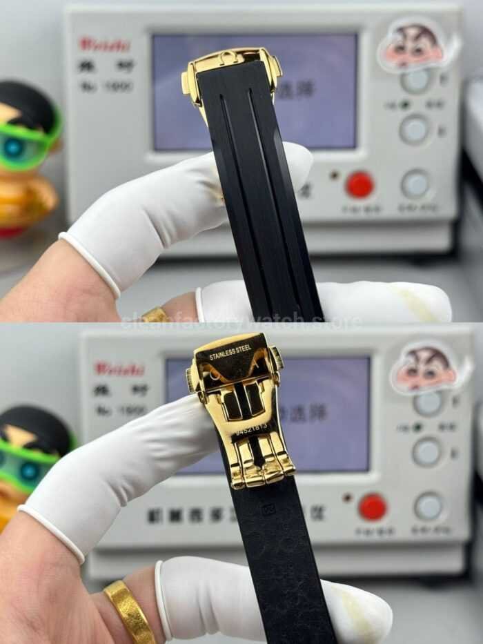 N1 Factory Omega Speedmaster Professional Moonwatch 310.62.42.50.99.001 Yellow Gold Rubber Strap Pink Dial - Image 9