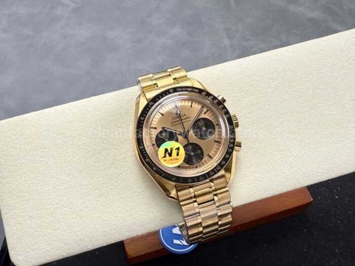 N1 Factory Omega Speedmaster Professional Moonwatch 310.62.42.50.99.001 Yellow Gold Gold Dial - Image 4