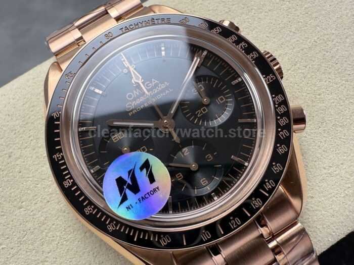 N1 Factory Omega Speedmaster Professional Moonwatch 310.63.42.50.02.001 Rose Gold Black Dial - Image 2