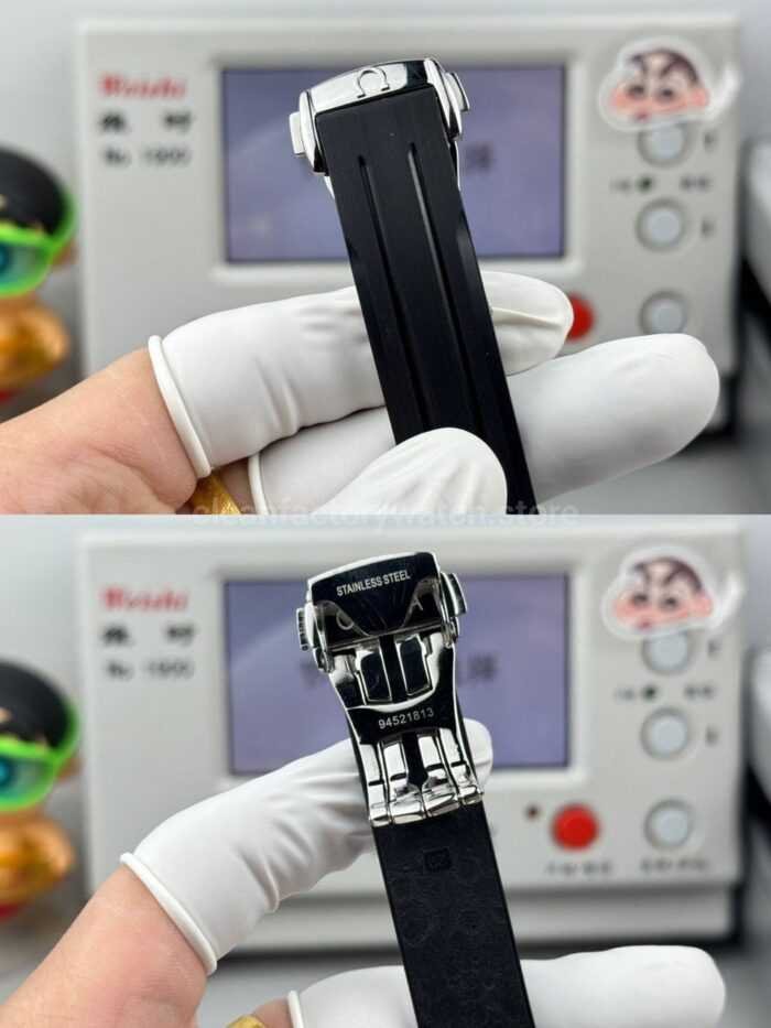 N1 Factory Omega Speedmaster Professional Moonwatch 310.63.42.50.02.001 Steel Rubber Strap Silver Dial - Image 9