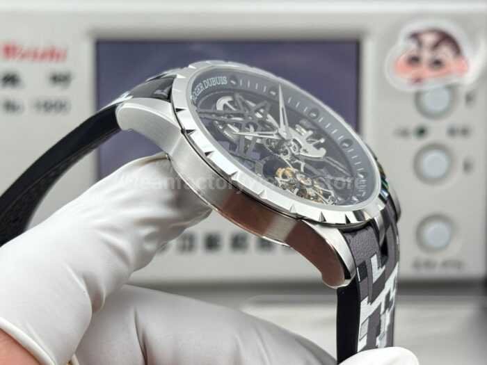 NEW Factory Roger Dubuis Excalibur Spider RDDBEX0393 Tourbillon 42mm White Gold Rubber Strap Black Dial - Image 5