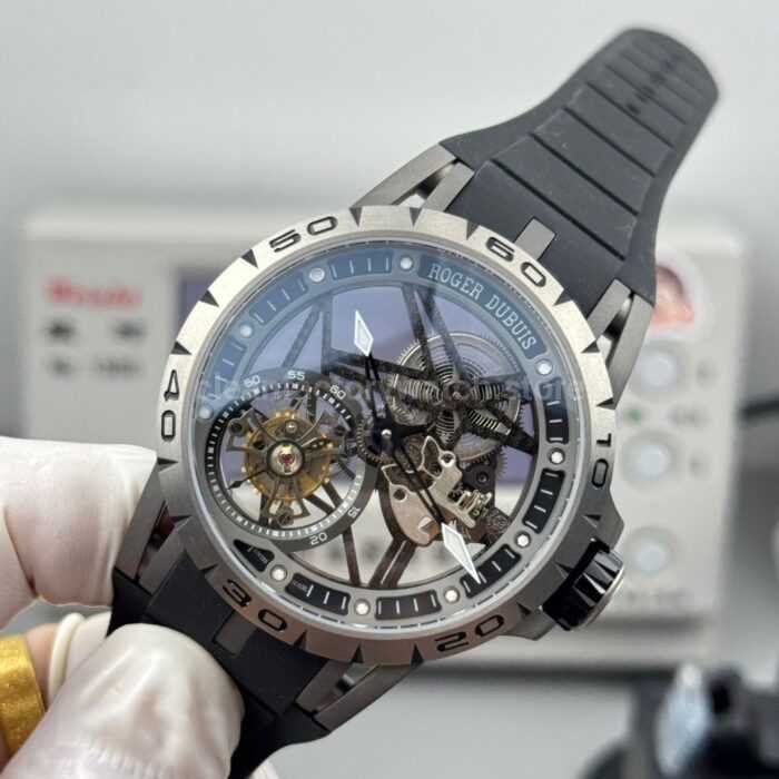 NEW Factory Roger Dubuis Excalibur Spider RDDBEX0479 Tourbillon 45mm Titanium Black Rubber Strap Black Dial - Image 3