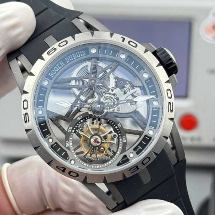 NEW Factory Roger Dubuis Excalibur Spider RDDBEX0479 Tourbillon 45mm Titanium Black Rubber Strap Black Dial - Image 4