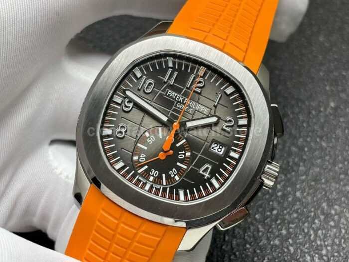 P1 Factory Patek Philippe Aquanaut 5968A-001 42mm Steel Orange Rubber Strap Black Dial - Image 3