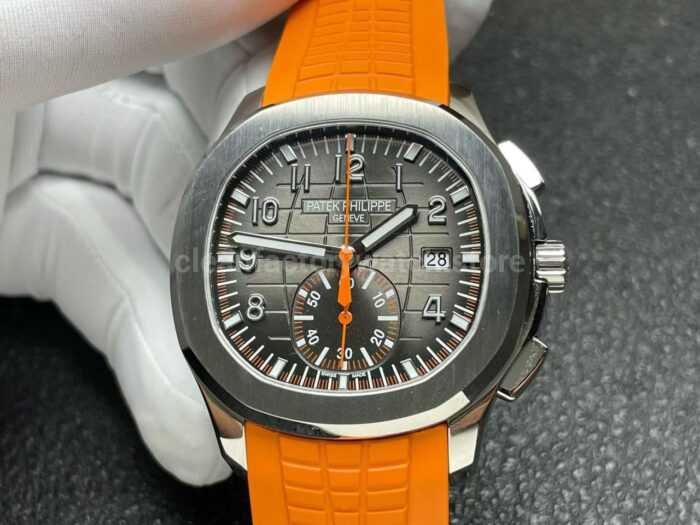 P1 Factory Patek Philippe Aquanaut 5968A-001 42mm Steel Orange Rubber Strap Black Dial - Image 4