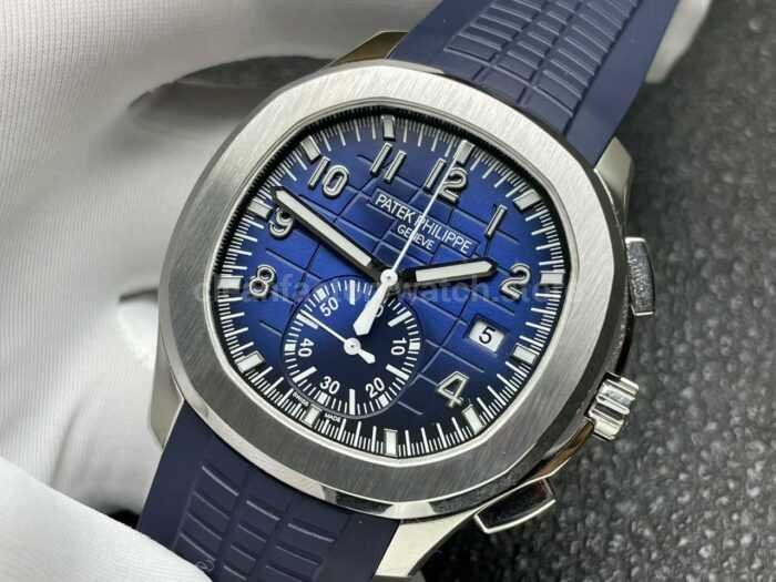 P1 Factory Patek Philippe Aquanaut 5968G-001 42mm White Gold Blue Rubber Strap Arabic Numerals Blue Dial - Image 3
