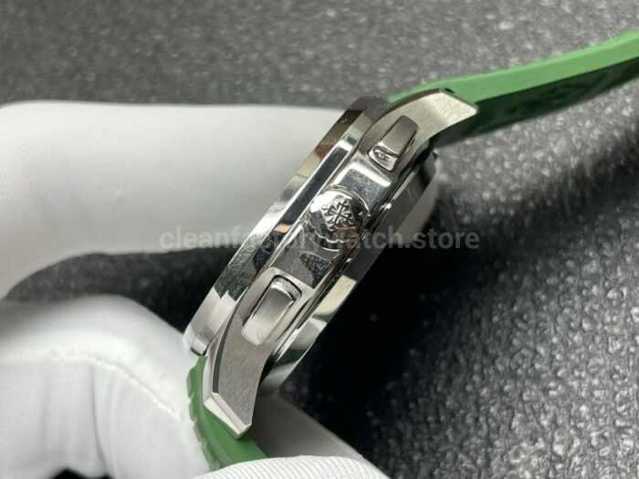 P1 Factory Patek Philippe Aquanaut 5968G-010 42mm White Gold Green Rubber Strap Green Dial - Image 6