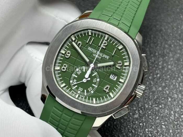 P1 Factory Patek Philippe Aquanaut 5968G-010 42mm White Gold Green Rubber Strap Green Dial - Image 3