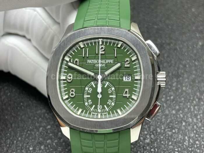 P1 Factory Patek Philippe Aquanaut 5968G-010 42mm White Gold Green Rubber Strap Green Dial - Image 4