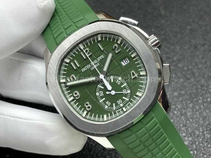 P1 Factory Patek Philippe Aquanaut 5968G-010 42mm White Gold Green Rubber Strap Green Dial - Image 2