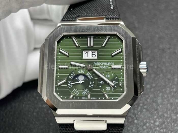 P1 Factory Patek Philippe Cubitus 5822 45mm Platinum Textile Strap Green Dial - Image 4