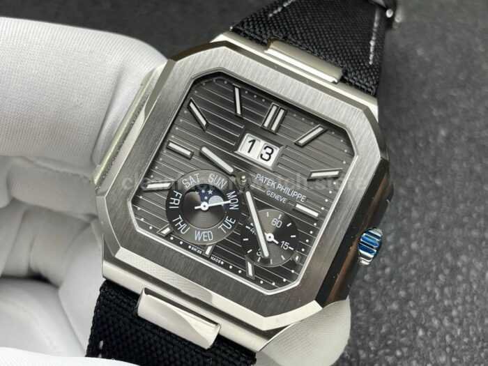P1 Factory Patek Philippe Cubitus 5822 45mm Platinum Textile Strap Grey Dial - Image 3