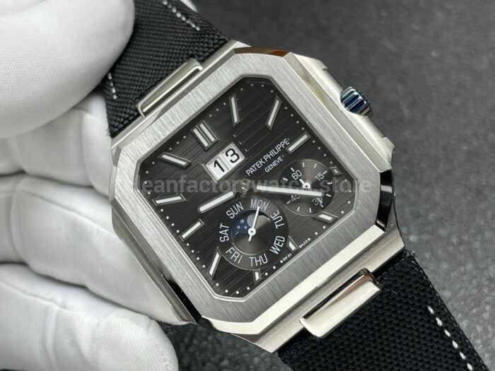 P1 Factory Patek Philippe Cubitus 5822 45mm Platinum Textile Strap Grey Dial - Image 2