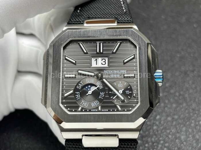 P1 Factory Patek Philippe Cubitus 5822 45mm Platinum Textile Strap Grey Dial - Image 4