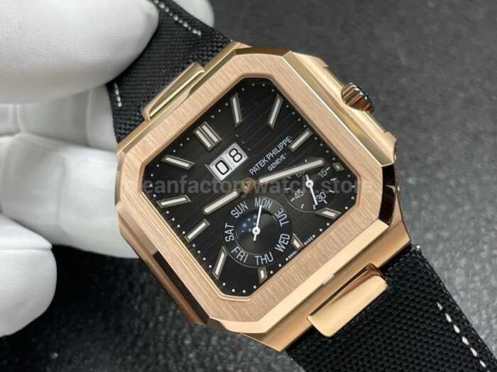 P1 Factory Patek Philippe Cubitus 5822 45mm Rose Gold Textile Strap Grey Dial - Image 2