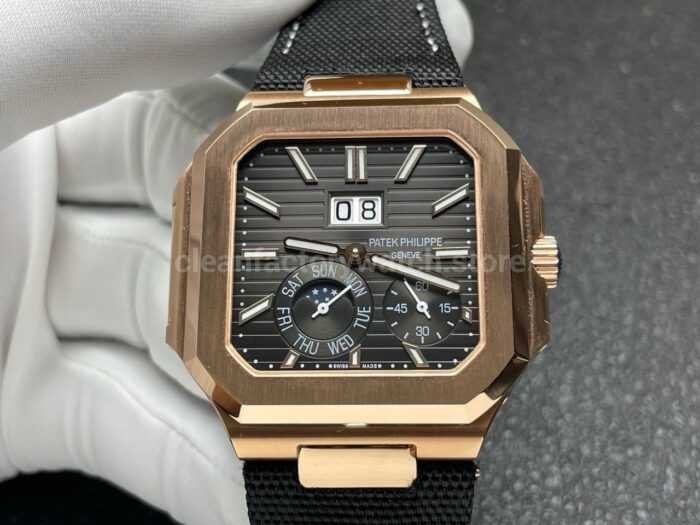 P1 Factory Patek Philippe Cubitus 5822 45mm Rose Gold Textile Strap Grey Dial - Image 4