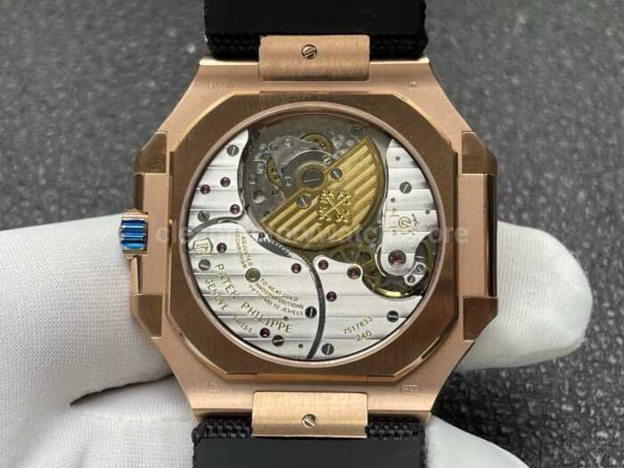 P1 Factory Patek Philippe Cubitus 5822 45mm Rose Gold Textile Strap Grey Dial - Image 8