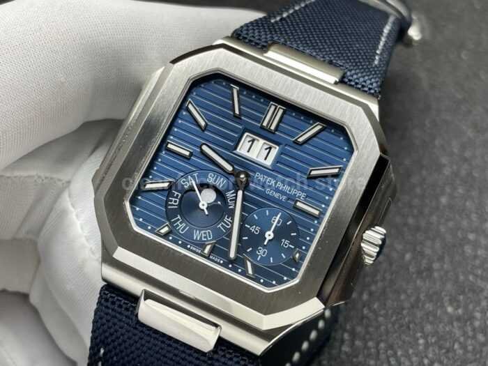 P1 Factory Patek Philippe Cubitus 5822P-001 45mm Platinum Textile Strap Blue Dial - Image 3