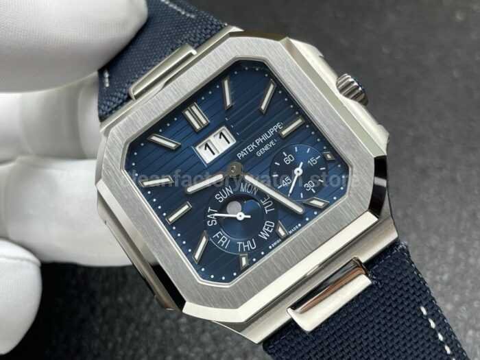P1 Factory Patek Philippe Cubitus 5822P-001 45mm Platinum Textile Strap Blue Dial - Image 2