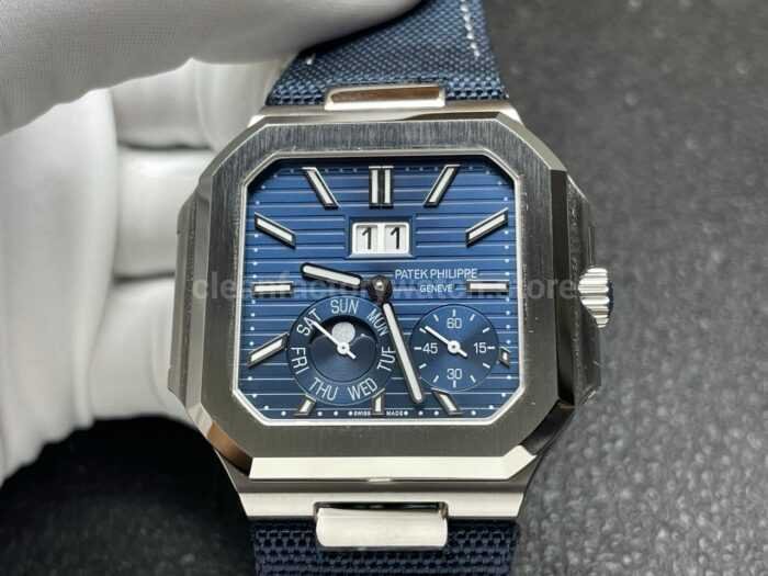 P1 Factory Patek Philippe Cubitus 5822P-001 45mm Platinum Textile Strap Blue Dial - Image 4