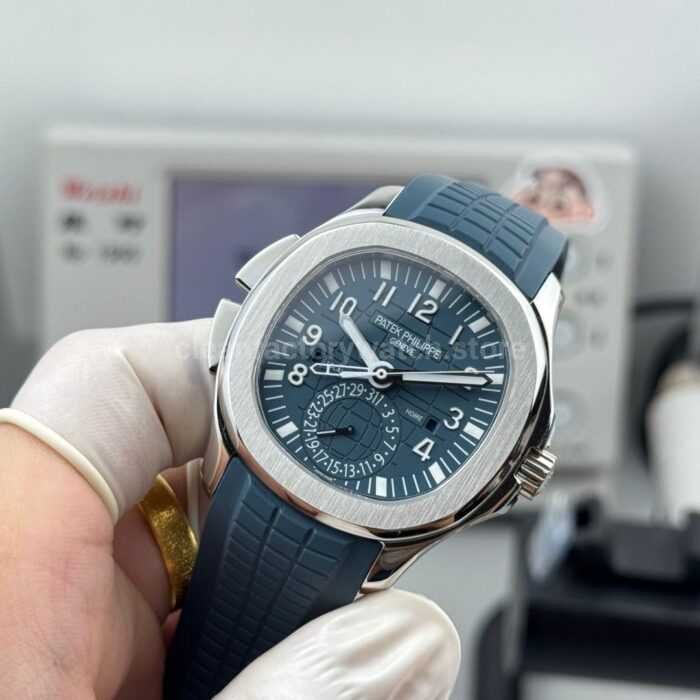 PP Factory Patek Philippe Aquanaut 5164G-001 40.8mm White Gold Rubber Strap Blue Dial - Image 3