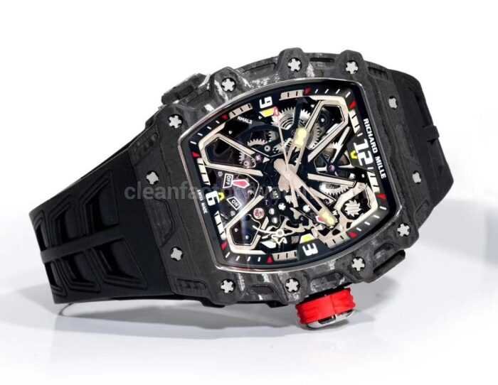 RM Factory Richard Mille RM35-03 Black Carbon Fiber Black Rubber Strap Black Skeletonized Dial - Image 5