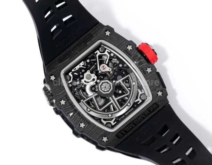 RM Factory Richard Mille RM35-03 Black Carbon Fiber Black Rubber Strap Black Skeletonized Dial - Image 8