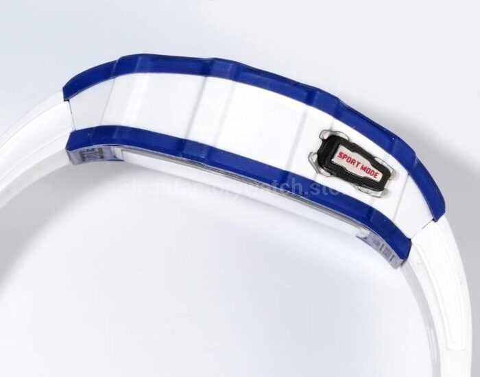 RM Factory Richard Mille RM35-03 Blue Carbon White Rubber Strap Black Skeletonized Dial - Image 6